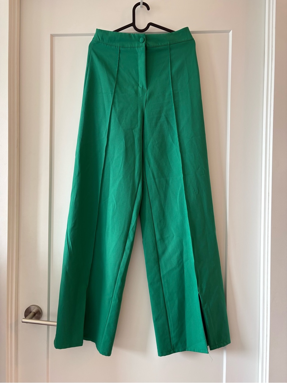 Green dress pants with slit